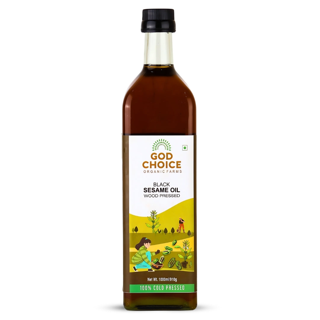 Black Sesame Oil 1 Litre Glass Bottle