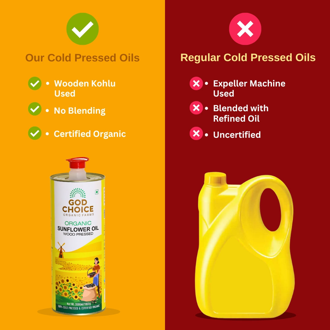 Organic Sunflower Oil | Wood Pressed | Single-Filtered