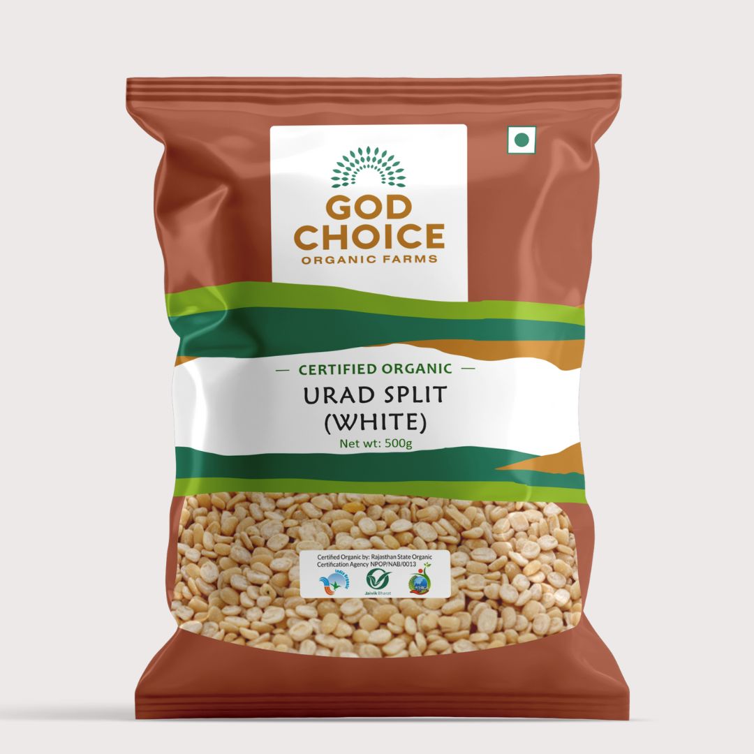 White Urad Dal Split  | Certified Organic | Unpolished 