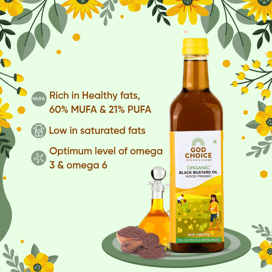 Organic Black Mustard Oil | Wood Pressed |Single-Filtered