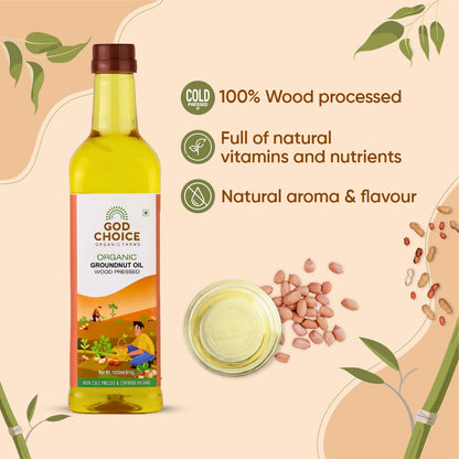 Organic Groundnut Oil| Wood Pressed |Single-Filtered