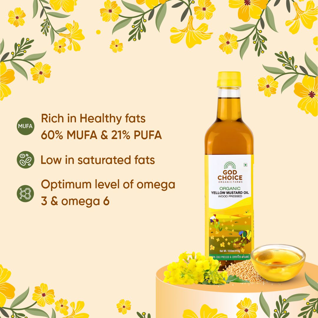 Organic Yellow Mustard Oil | Wood Pressed | Single-Filtered