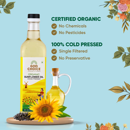 Organic Sunflower Oil | Wood Pressed | Single-Filtered