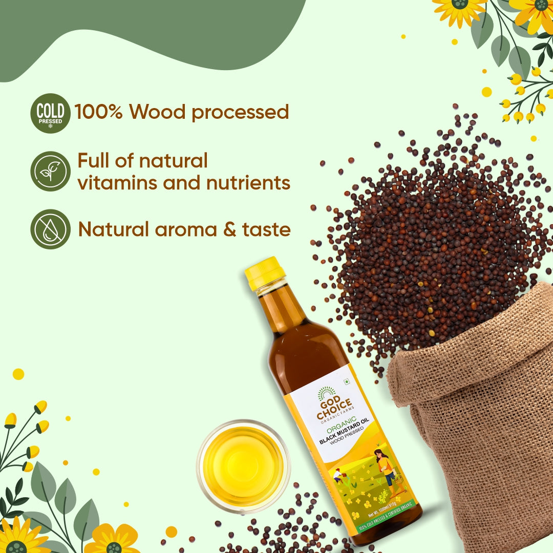 Organic Black Mustard Oil | Wood Pressed |Single-Filtered