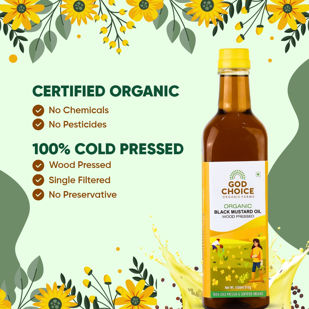 Organic Black Mustard Oil | Wood Pressed |Single-Filtered