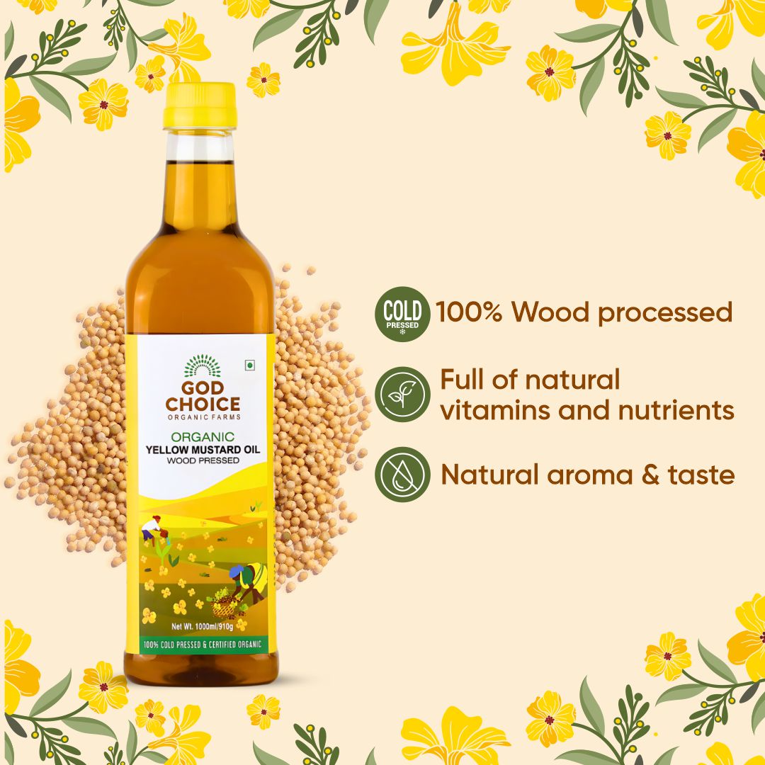 Organic Yellow Mustard Oil | Wood Pressed | Single-Filtered