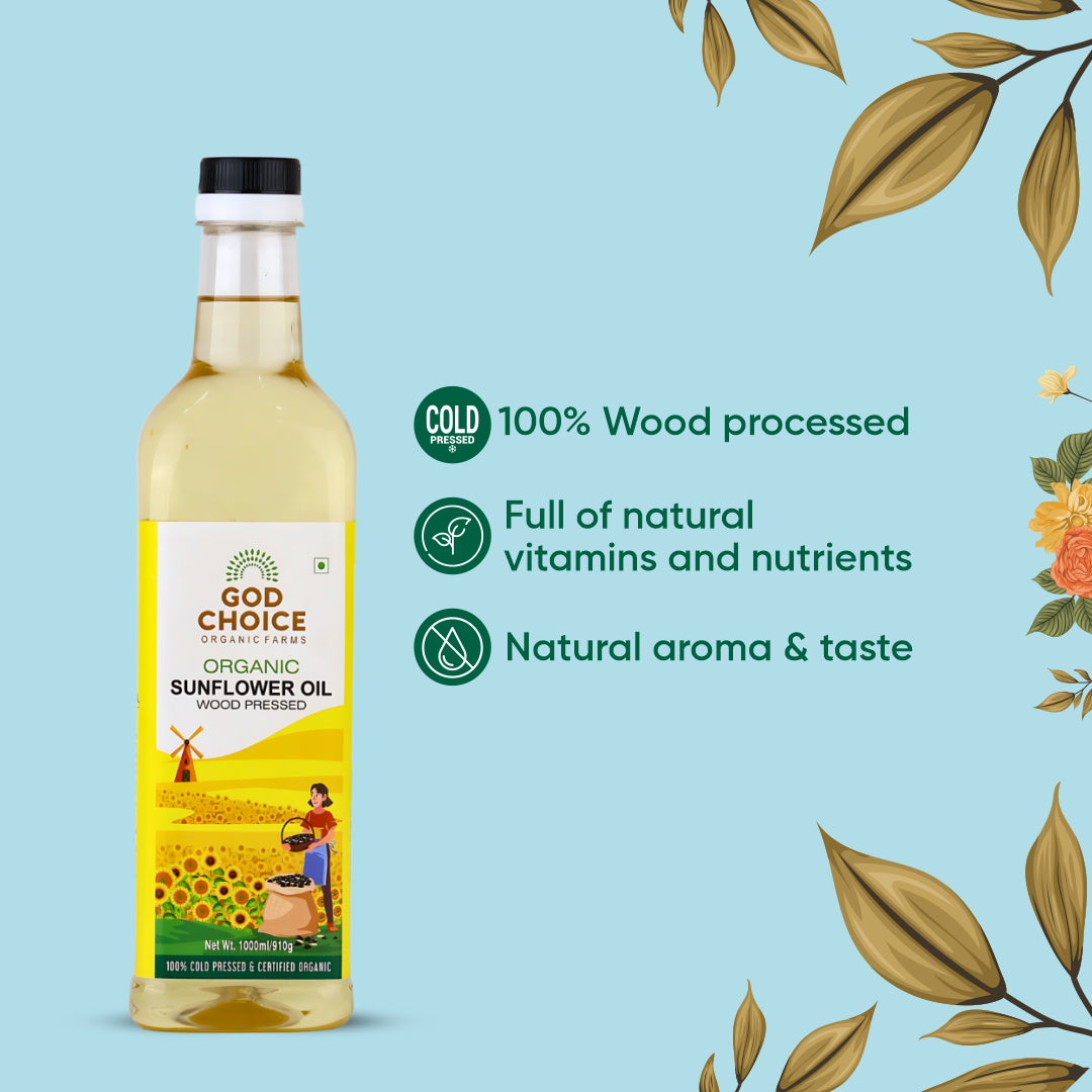 Organic Sunflower Oil | Wood Pressed | Single-Filtered