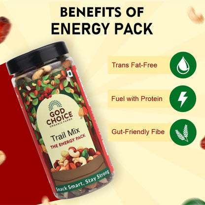 Trail Mix 250g | 5 in 1 Superfoods | Almond | Cashews | Cranberries | Pumpkin Seeds | Candid Amla | High Protein | Fibre-Rich