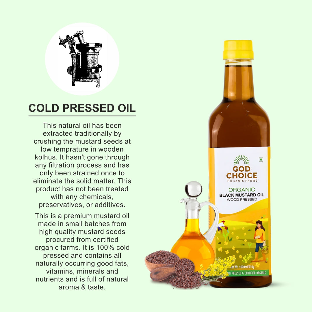 Organic Black Mustard Oil | Wood Pressed |Single-Filtered