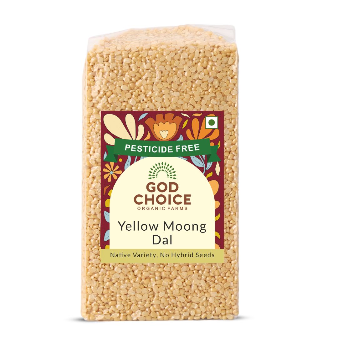 Yellow Moong Dal Split (Dhuli) | Certified Organic | Native Seeds | Unpolished | Vacuum Packed