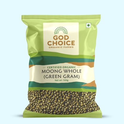 Green Moong Dal Whole | Certified Organic | Unpolished | Pesticides Free