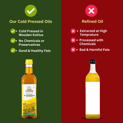 Organic Yellow Mustard Oil | Wood Pressed | Single-Filtered