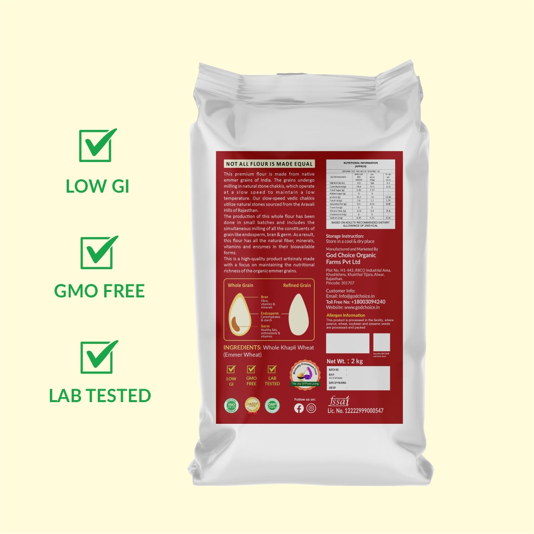 Khapli Wheat Flour or Emmer Wheat Flour
