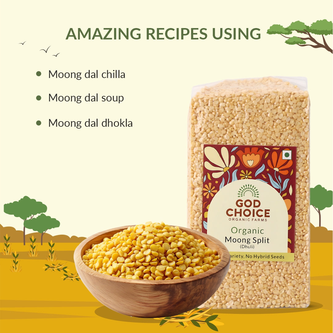 Moong Dal Split | Certified Organic | Vacuum Packed