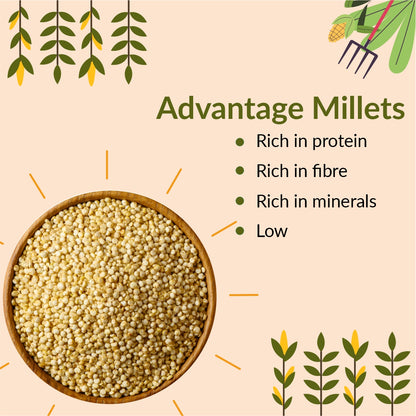 Millets (2.5KG combo pack of 5) | Unpolished | Siridhanya | Low GI | Native seeds | Vacuum packed