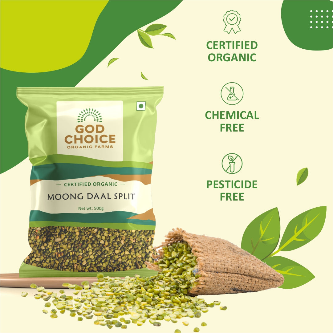 Moong Dal Split | Certified Organic | Unpolished | Pesticides Free