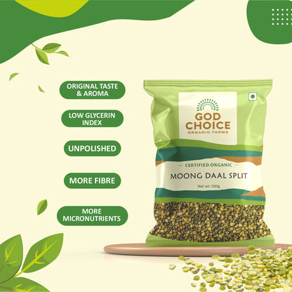 Moong Dal Split | Certified Organic | Unpolished | Pesticides Free